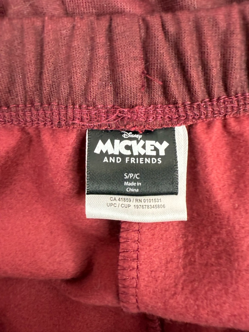 Disney sweatpants, Mickey and friends Mickey Mouse Maroon Track Pants White Logo - Picture 7 of 10